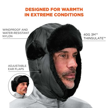 Ergodyne N-Ferno 6802ZI Trapper Hat 16897, Size Small/Medium