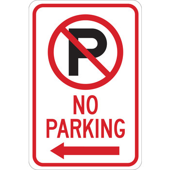 Picture of Brady B-555 Aluminum Rectangle White English Parking Restriction, Permission & Information Sign part number 124377 (Main product image)