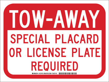 Picture of Brady B-555 Aluminum Rectangle White English Disabled Parking & Building Access Sign part number 127476 (Main product image)