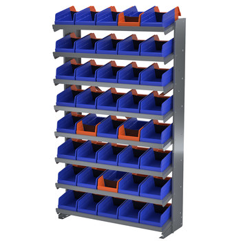 Picture of Akro-Mils APRS36462B APRS 400 lb Blue Gray Powder Coated Steel 16 ga Single Sided Fixed Rack (Main product image)