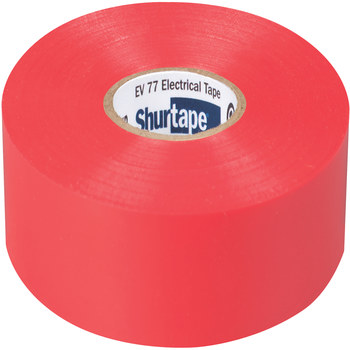 Shurtape Red Electrical Tape - 3/4 in Width x 66 ft Length - 7.0 mil Thick - SHURTAPE 104700