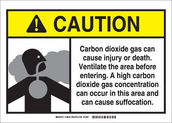 Picture of Brady B-401 Polystyrene Rectangle Yellow English Chemical Warning Sign part number 106050 (Main product image)