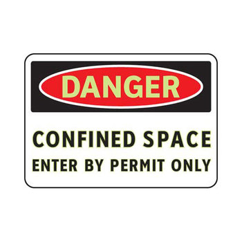 Picture of Brady Aluminum Rectangle English Confined Space Sign part number 104935 (Main product image)