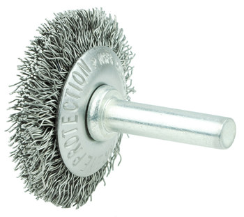 Weiler 17931 Wheel Brush - 1-1/2 in Dia - Crimped Stainless Steel Bristle