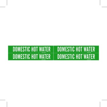 Picture of Brady White on Green Vinyl 7350-4 Self-Adhesive Pipe Marker (Main product image)
