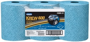 Kimberly-Clark Krew 600 Shop Towel 33889 - 3 rolls Towels - 10 in x 14 in - Blue