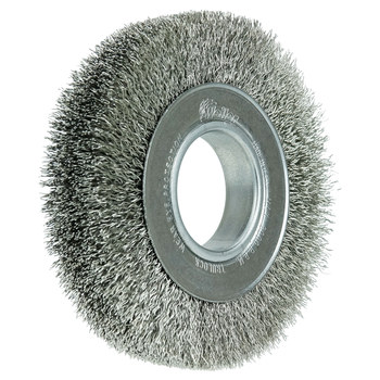Weiler 03520 Wheel Brush - 6 in Dia - Crimped Stainless Steel Bristle