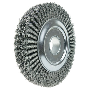 Weiler 94008 Wheel Brush - 10 in Dia - Knotted - Cable Twist Steel Bristle