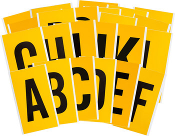 Picture of Brady 15 Series Black on Yellow Indoor / Outdoor Vinyl 15 Series 1570-LTR KIT Letters Label Kit (Main product image)
