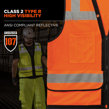 Ergodyne GloWear High-Visibility Vest 8253HDZ 23315 - Size Large/XL - Orange
