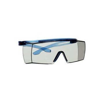 3M SecureFit 3700 OTG Series Safety Glasses SF3707SGAF-BLU - Scotchgard AF/AS Gray I/O Lens, Blue Temples