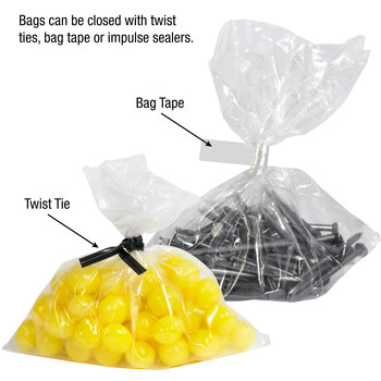 Multiple Sizes Clear Poly Bags 4mil Flat Open Top Plastic 