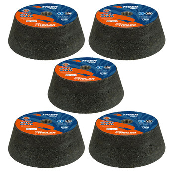 Weiler Tiger Zirc Portable Grinding Cup Wheels 68361 - 6 in - Zirconia Alumina - 16 - Q