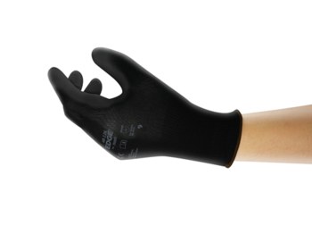 Ansell EDGE 48-126 Black 9 Polyester Light Duty Gloves - Polyurethane Palm Coating - 48-126/9