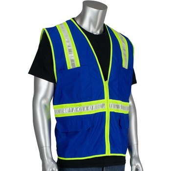 PIP High-Visibility Vest 300-1000-BL/4X, Size 4XL, Polyester, Blue, Not  ANSI Compliant