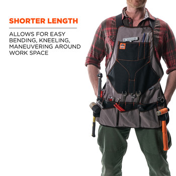 Ergodyne Arsenal Reusable Apron 5704 13694 - Size Adjustable (28-58 in) - Gray
