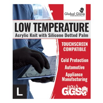 Global Glove IP3D Black Large Silicone Work Gloves - IP3DB LG