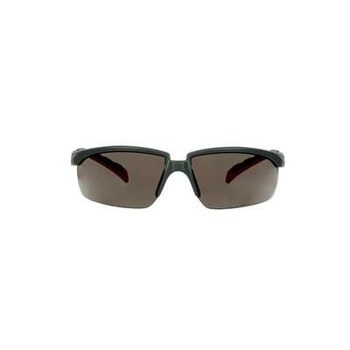 3M Solus 2000 Series Safety Glasses S2002SGAF-RED - Scotchgard Anti-Fog Gray Lens - Gray/Red Ratcheting Temples