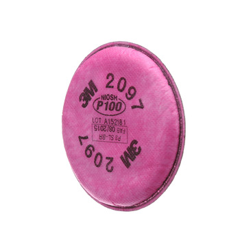 3M 2097 P100 Reusable Respirator Filter - Bayonet Connection - 4.3 in Width - 4.3 in Height