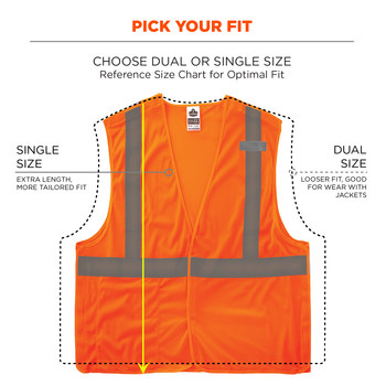 Ergodyne Glowear High-Visibility Vest 8215BA 21065 - Size Large/XL - High-Visibility Orange
