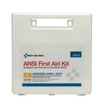 First Aid Only First Aid Kit - 3 in Width - 10.75 in Length - 11 in Height - Plastic Case Construction - 092265-90639