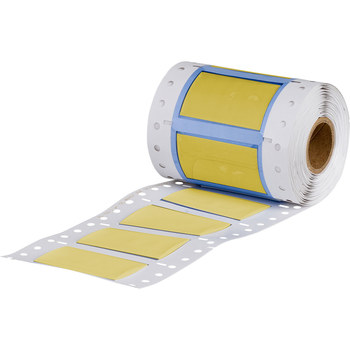 Picture of Brady Permasleeve Yellow Heat-Shrinkable, Self-Extinguishing Polyolefin Thermal Transfer 3PS-750-2-YL-SC-2 Die-Cut Thermal Transfer Printer Sleeve (Main product image)