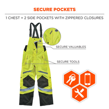 Ergodyne GloWear High-Visibility Overalls 8928 25524 - Size Large - Lime