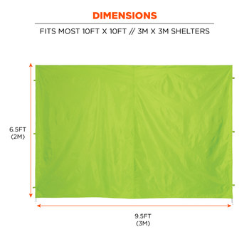 Ergodyne SHAX 6098 Commercial Pop-Up Tent Sidewall - 10 ft Height - Lime - 12998