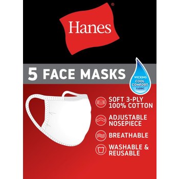 Hanes Black Universal Face Mask - Polybag - 194959-04801
