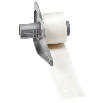 Picture of Brady Clear / White Self-Extinguishing, Self-Laminating Vinyl Thermal Transfer M71-64-427 Die-Cut Thermal Transfer Printer Label Roll (Main product image)