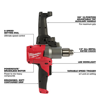 Milwaukee M18 FUEL Mud Mixer - 2810-20