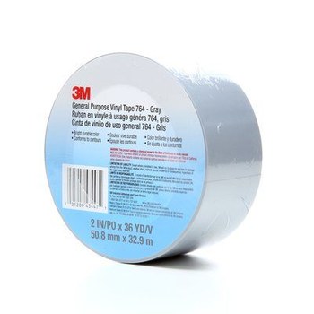 3M 764 Gray Marking Tape - 2 in Width x 36 yd Length - 5 mil Thick - 43447