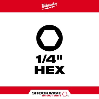 Milwaukee SHOCKWAVE Impact Duty Hex Insert Bit 48-32-4709 - Alloy Steel - 1 in Length - 34409