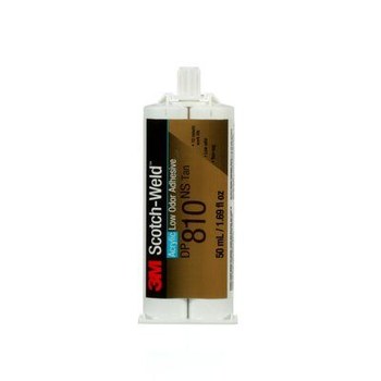 3M Scotch-Weld DP810NS Tan Two-Part Base & Accelerator (B/A) Acrylic Adhesive - 50 ml Dual Cartridge - 49082