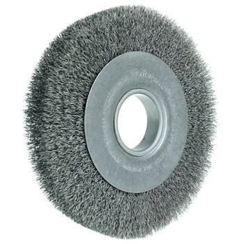 Weiler 06100 Wheel Brush - 8 in Dia - Crimped Steel Bristle