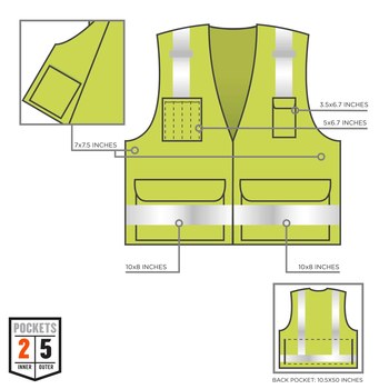 Ergodyne Glowear 8250Z High-Visibility Vest 21425, Size