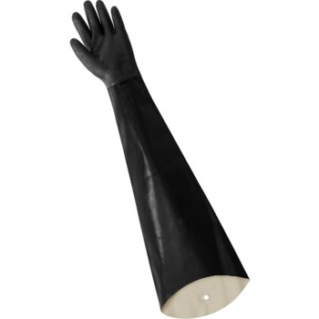 Global Glove Frogwear 9932R Black Large Chemical-Resistant Gloves - 32 in Length - Rough Finish - 9932R/LG