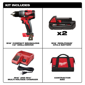 Milwaukee M18 Compact Drill Kit - 2801-22CT