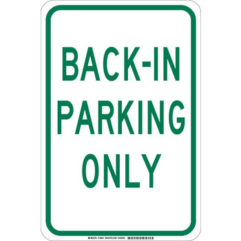 Picture of Brady B-555 Aluminum Rectangle White English Parking Restriction, Permission & Information Sign part number 129645 (Main product image)
