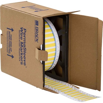 Picture of Brady PermaSleeve i7500 Yellow Heat-Shrinkable Polyolefin i7500 Thermal Transfer LSZH-250-150-Y-M-2 Pre-sized Sleeves for Printers (Main product image)