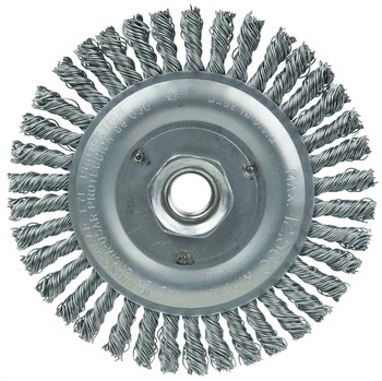 Weiler Vortec Pro 36295 Wheel Brush - 5 in Dia - Knotted - Stringer Bead Steel Bristle