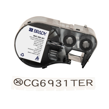 Picture of Brady Black on White Autoclavable, Optically Clear, Cryogenic storage Polyester Thermal Transfer M4C-500-461 Self-Laminating Cryogenic Labels (Main product image)
