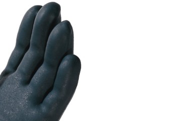 Mapa Black Large Polychloroprene Chemical-Resistant Gloves - 14.2 in Length - Thermal Insulation - Embossed Pebble Finish - 0.063 in Thick - CHEMZOIL NL339 SZ 9