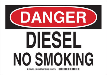 Picture of Brady B-555 Aluminum Rectangle White English Chemical Warning Sign part number 128136 (Main product image)