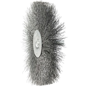 Weiler Stainless Steel Radial Bristle Brush - 4 in Outside Diameter - 0.008 in Bristle Diameter - 17981