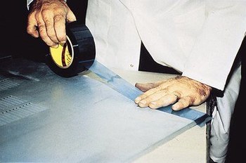 3M 8901 Blue Polyester Masking Tape - 4 in Width x 500 yd Length