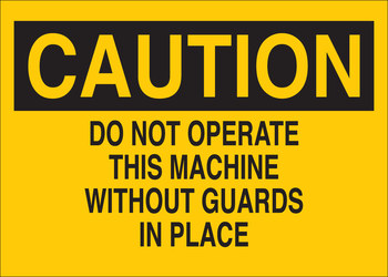 Picture of Brady B-120 Fiberglass Reinforced Polyester Rectangle Yellow English Equipment Safety Sign part number 70278 (Main product image)