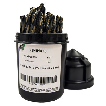 Picture of Precision Twist Drill 135° Right Hand Cut High-Speed Steel 321MDSET Mechanics Length Drill Set 6481073 (Main product image)