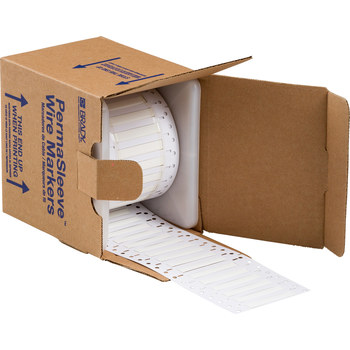 Picture of Brady White Polyolefin Thermal Transfer 3PS-187-2-WT-4 Die-Cut Thermal Transfer Printer Sleeve (Main product image)