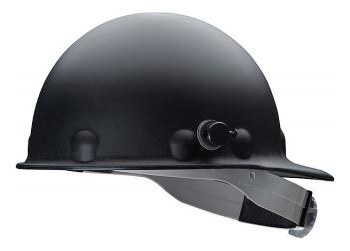 Picture of Fibre-Metal Roughneck Black Fiberglass Cap Style Hard Hat (Main product image)